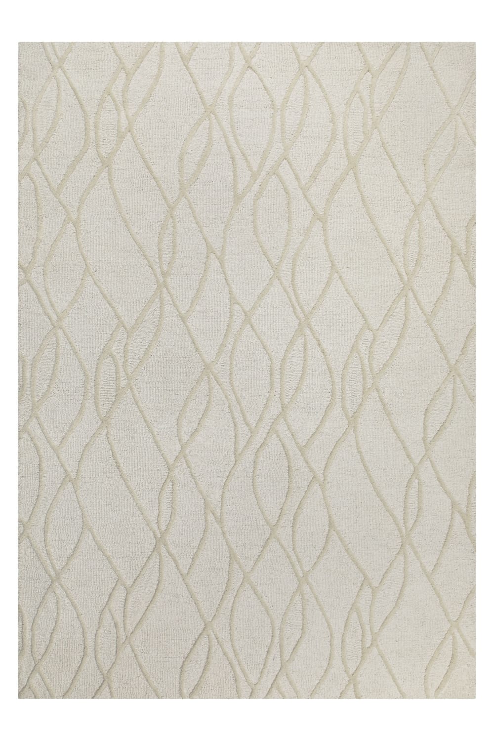 Wecon Home Teppich aus reiner Wolle handgetuftet 240x340 cremefarben style modern Beige Öko-Tex Zertifikat Wolle