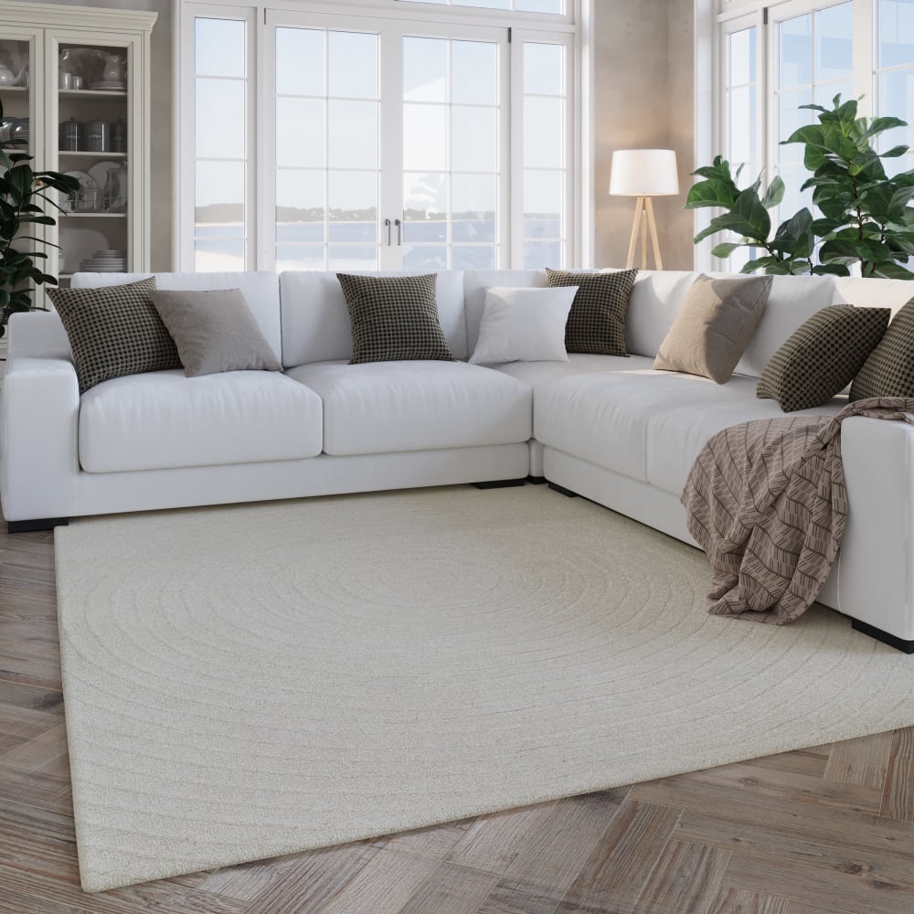 Tapis pure laine tufté main crème 200x300 - Maisons du Monde