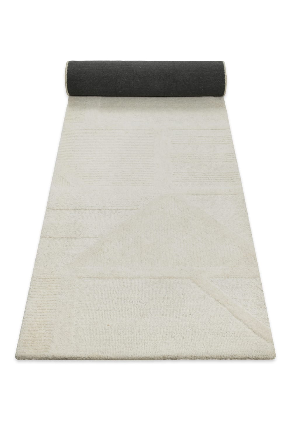Teppich reine Wolle handgetuftet Creme 80x300 - Maisons Du Monde