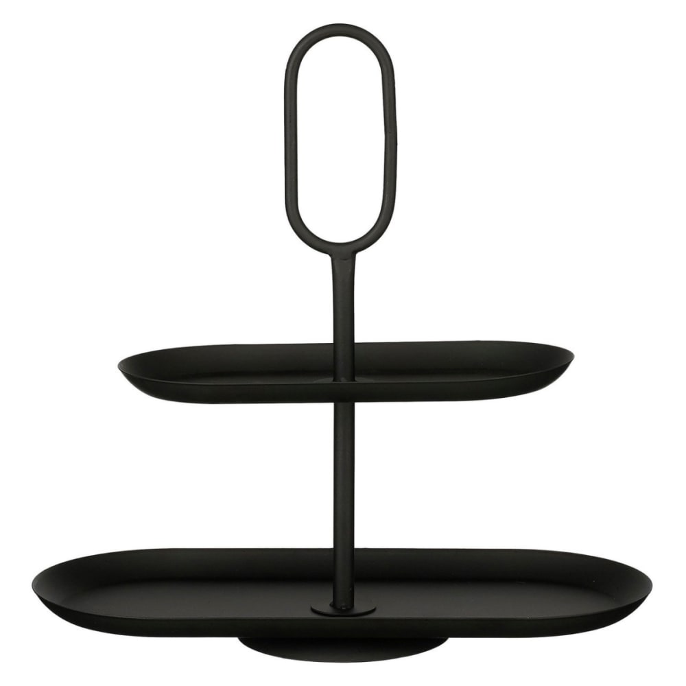 Présentoir à étages noir fer h41.5xl17xl38cm