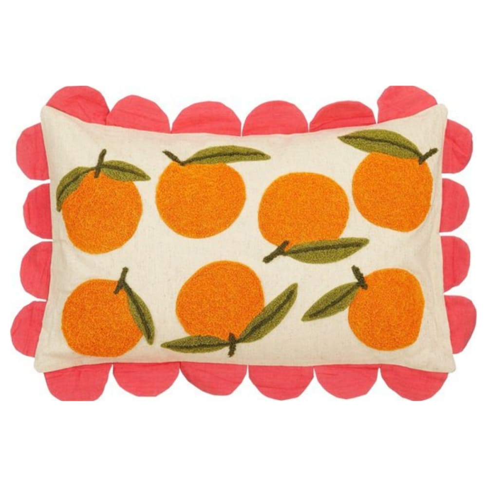 Coussin décoratif blanc cassé coton h10xl45xl65cm