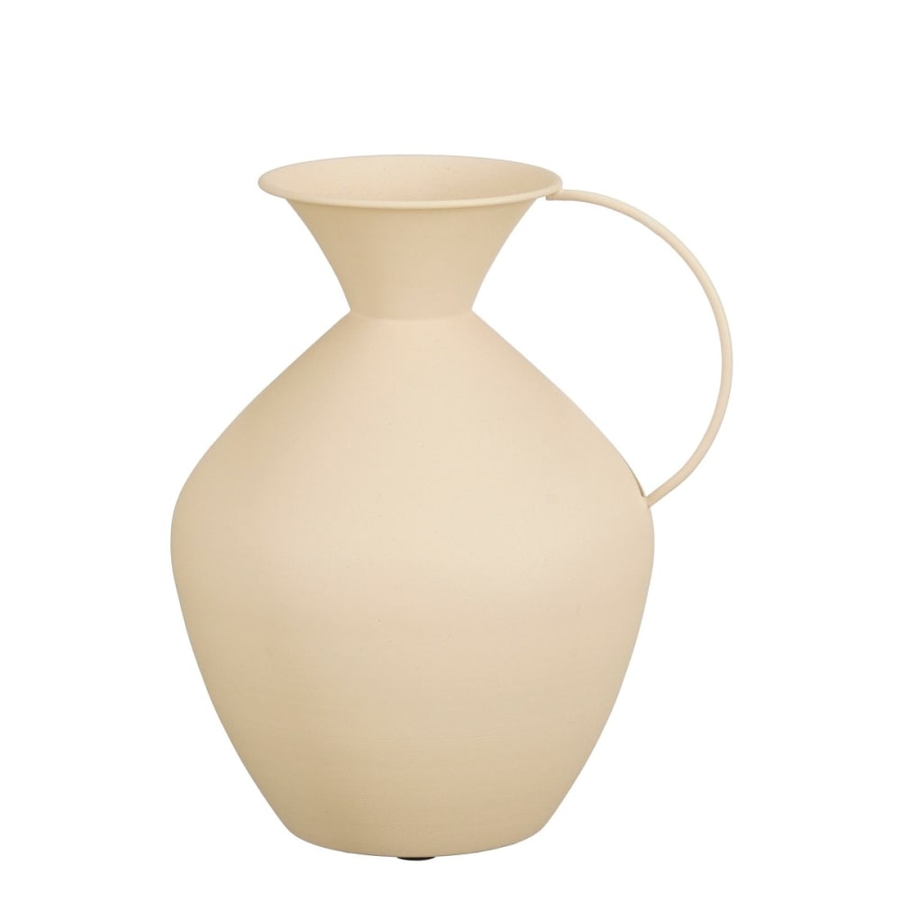 Mica Decorations Vase Gyge Cremeweiß Eisen H30.5xB22xL26cm style modern Beige Stahl