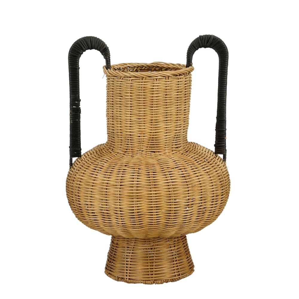 Vase marron clair bois de rotin h42xl40xl40cm — Beyit