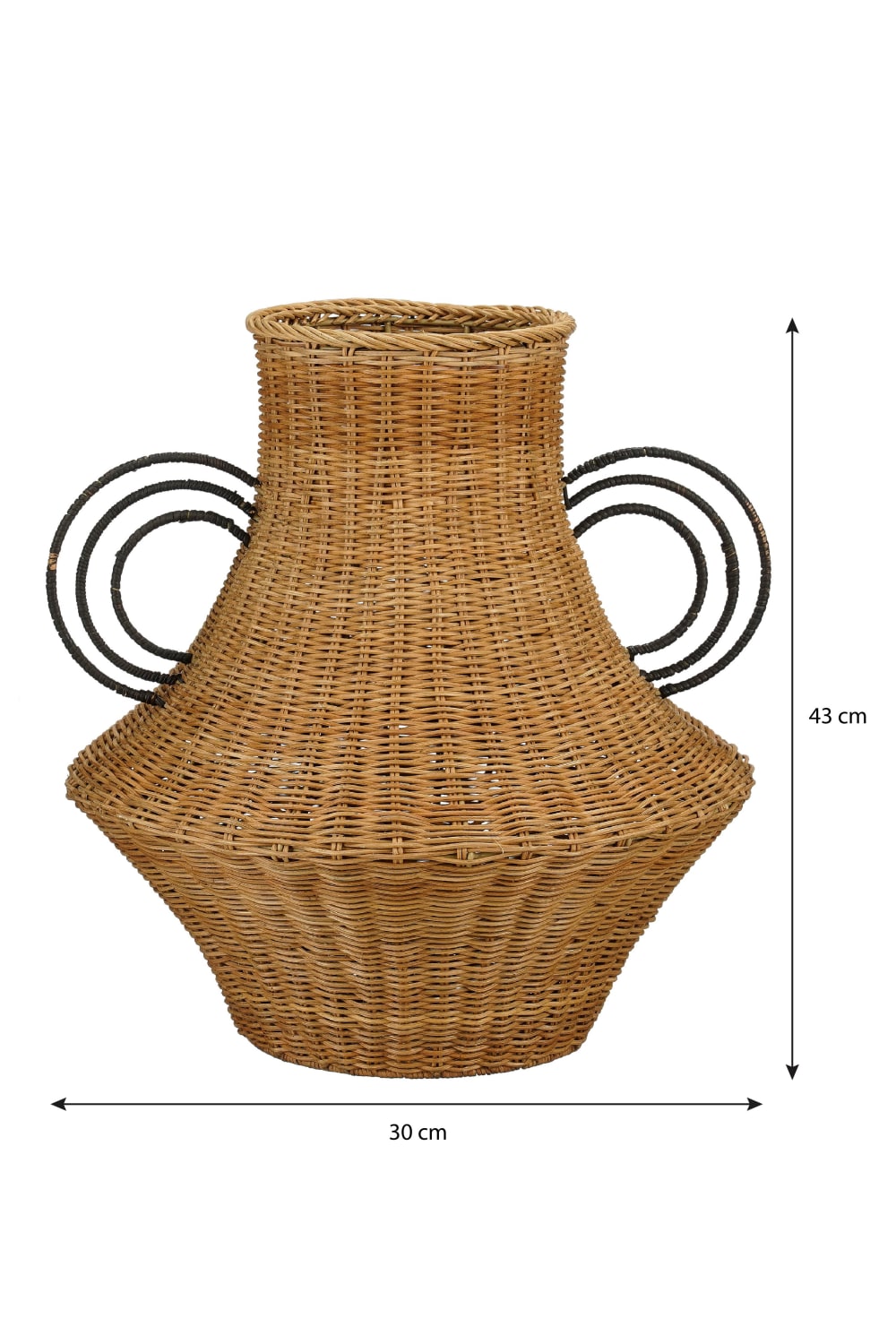 Vase marron clair bois de rotin h43xl30xl30cm — vue 3