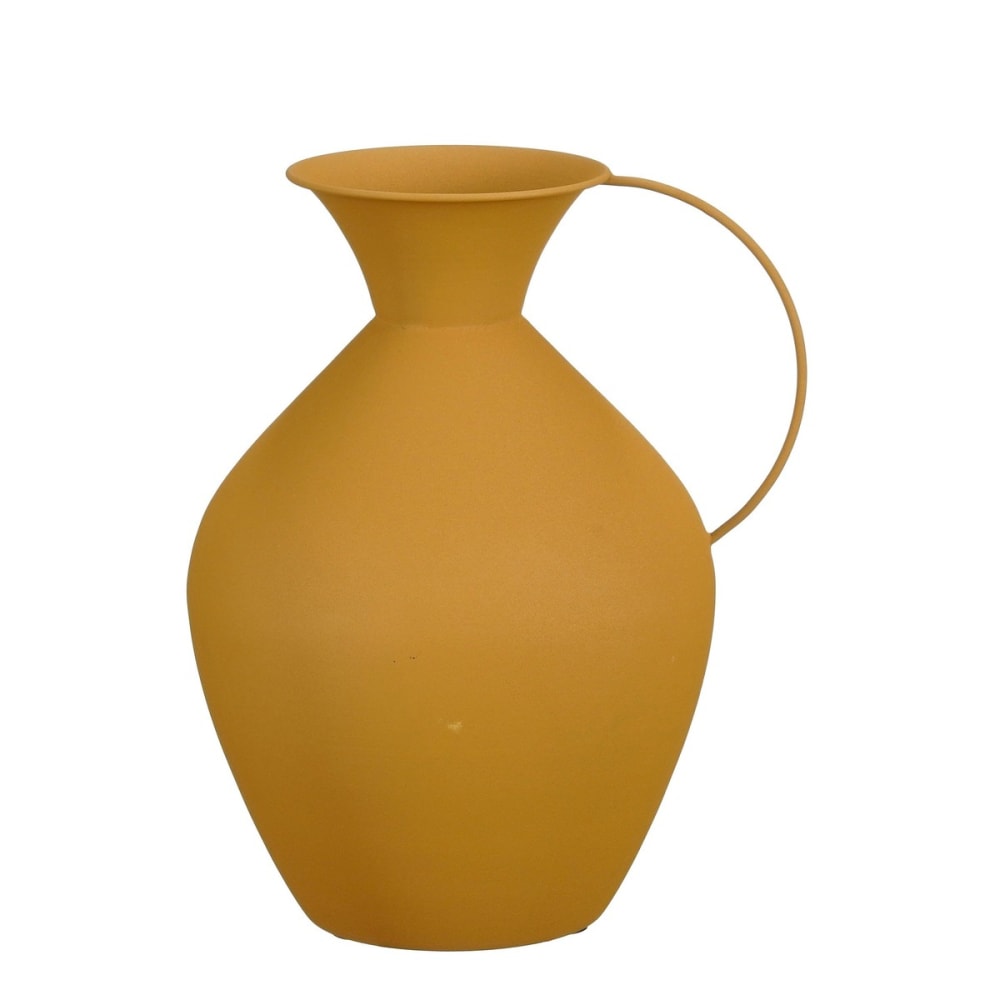 Mica Decorations Vase Gyge Gelb Eisen H37xB24xL30cm style modern Gelb Stahl