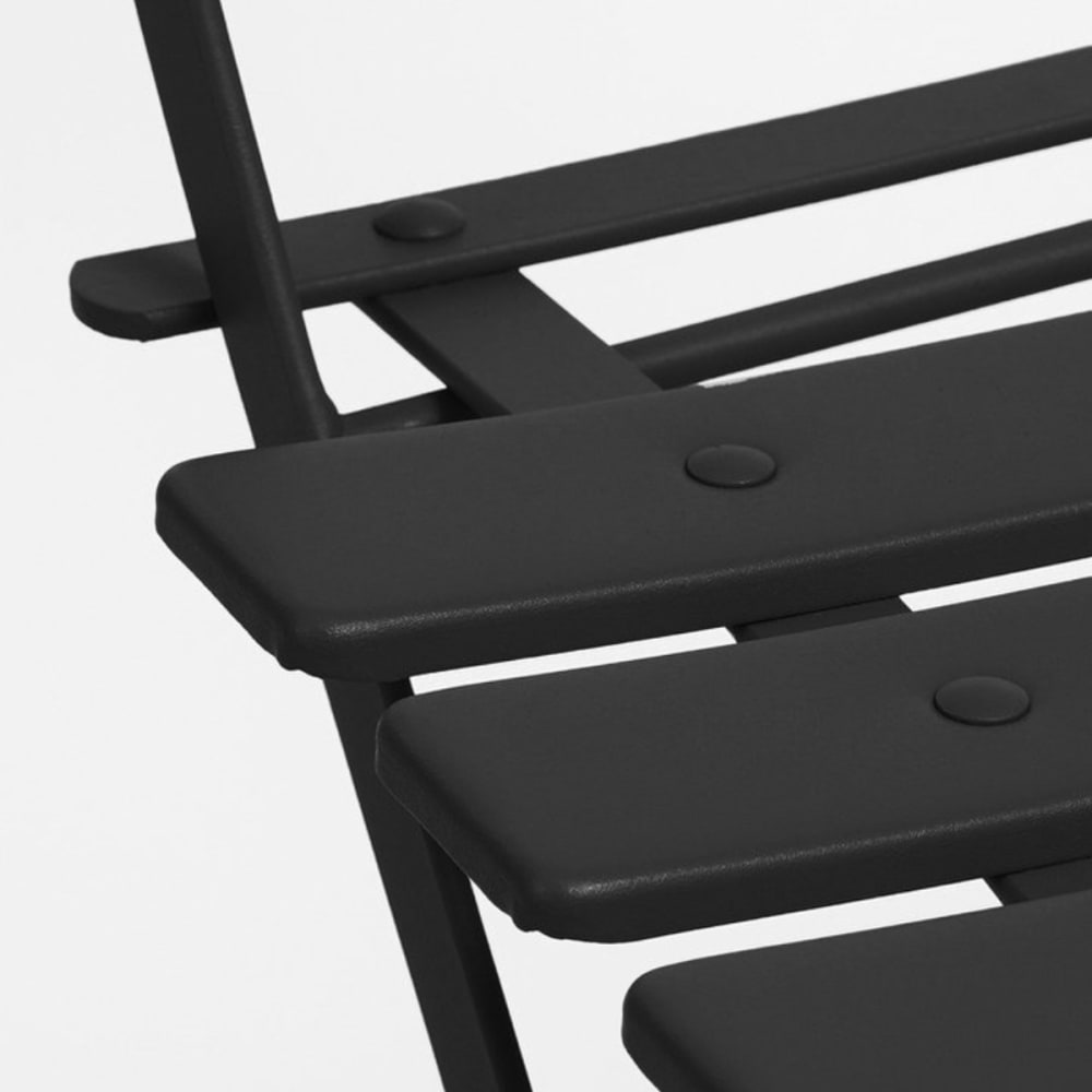 Bistro-Set Laurence Schwarz Stahl H71xB60xL60cm - Maisons Du