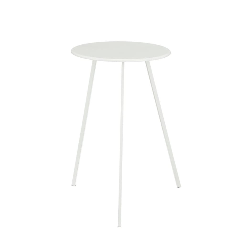 Table blanc fer h58xl38xl38cm Table blanc fer h58xl38xl38cm