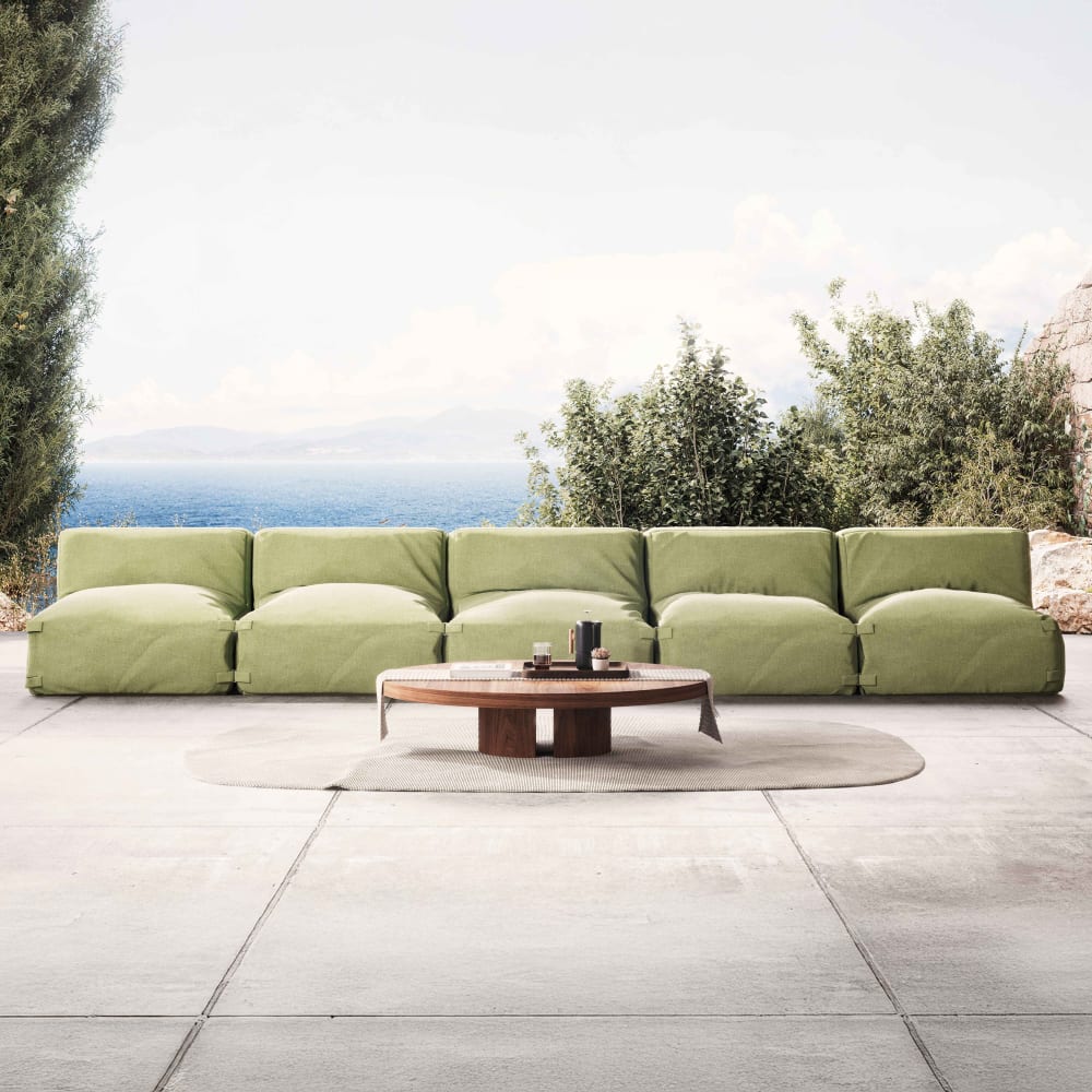 Salon de jardin modulable 5 places vert cactus