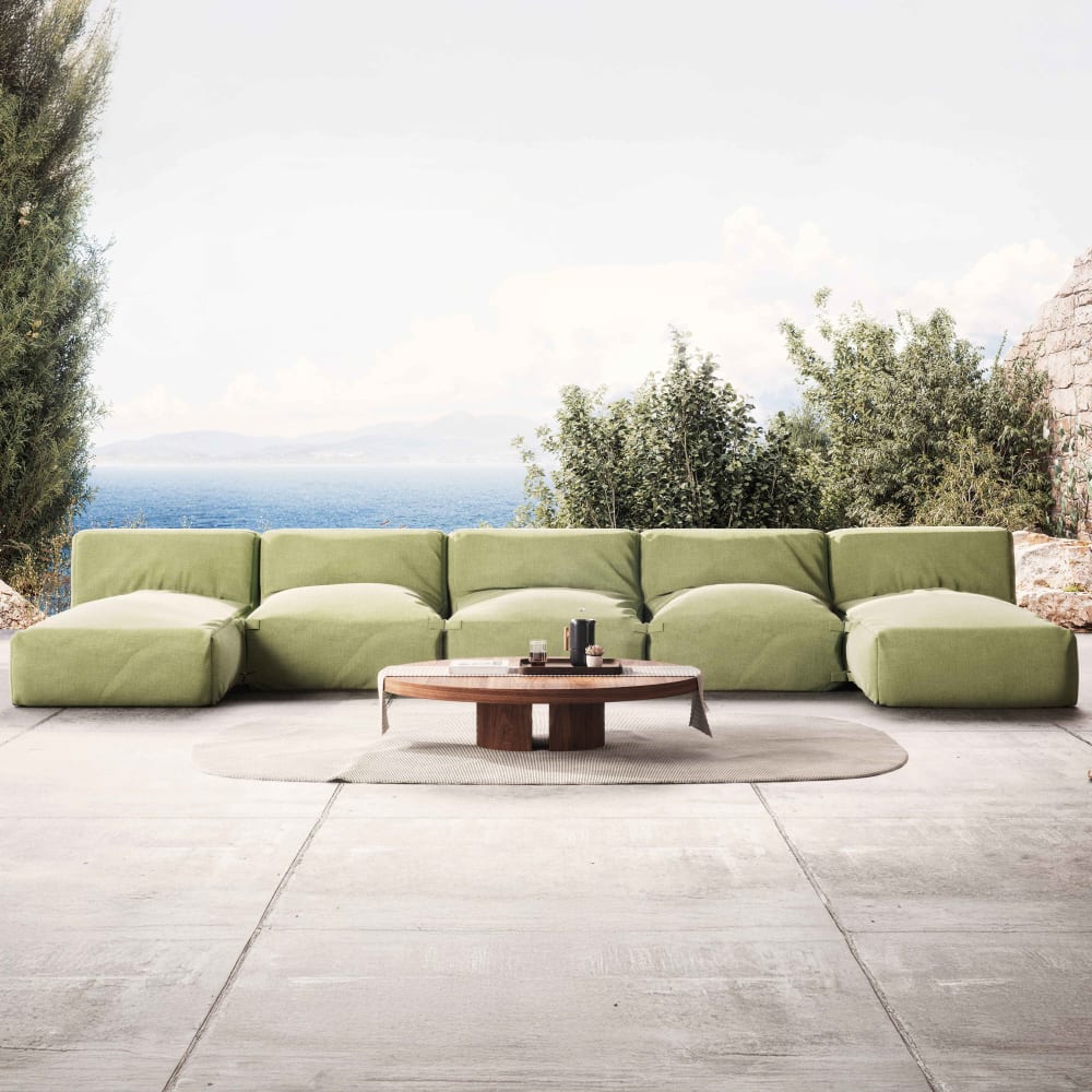 Salon de jardin modulable 5 places vert cactus