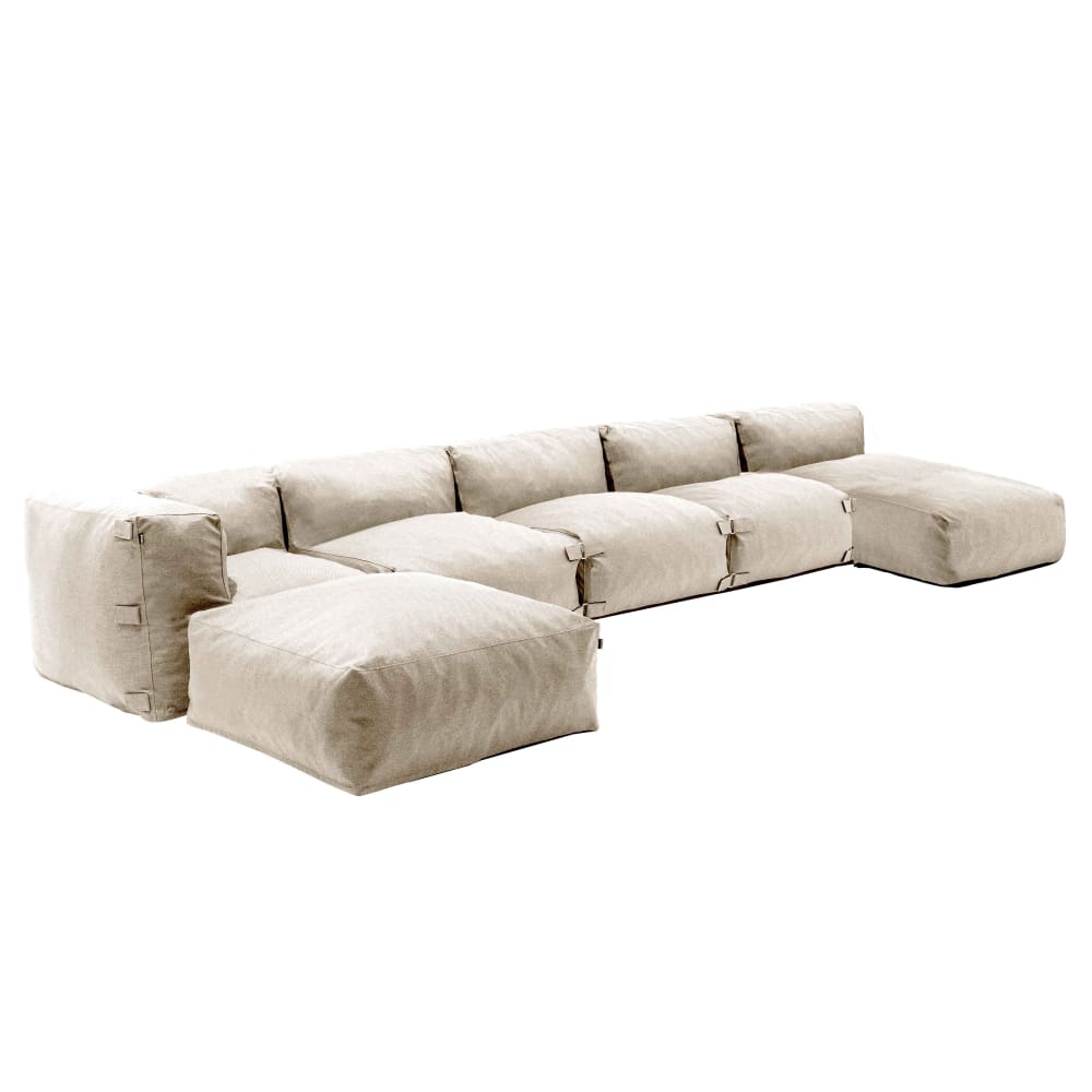 Salon de jardin modulable 6 places beige