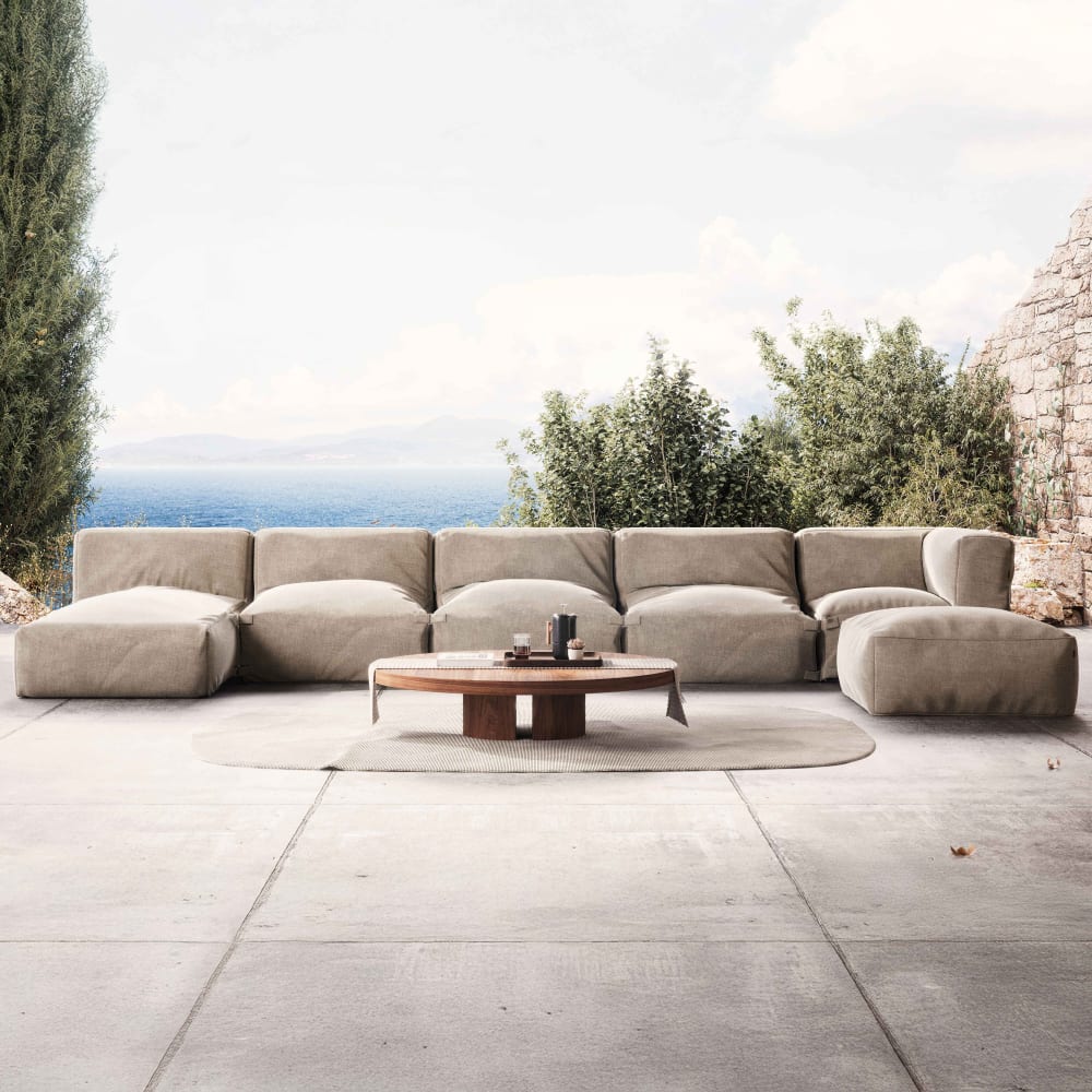 Salon de jardin modulable 6 places beige