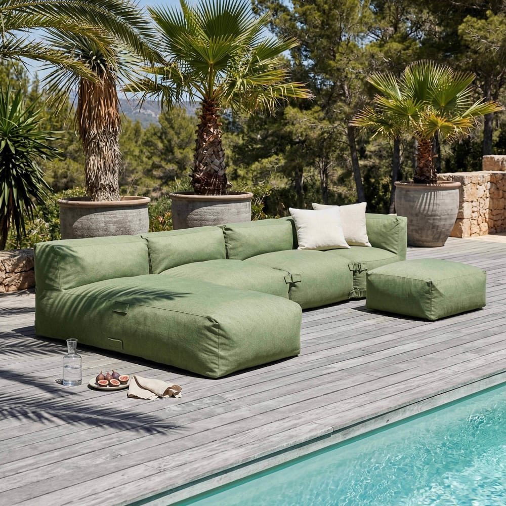 Salon de jardin modulable 5 places vert cactus