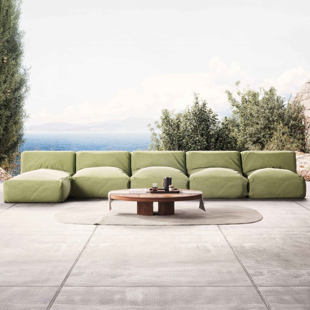 Salon de jardin modulable 5 places vert cactus