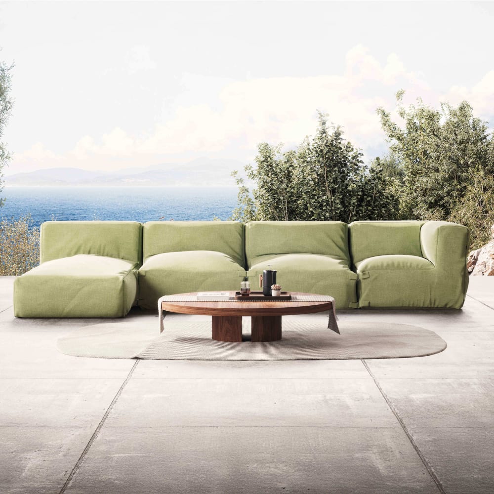 Salon de jardin modulable 4 places vert cactus