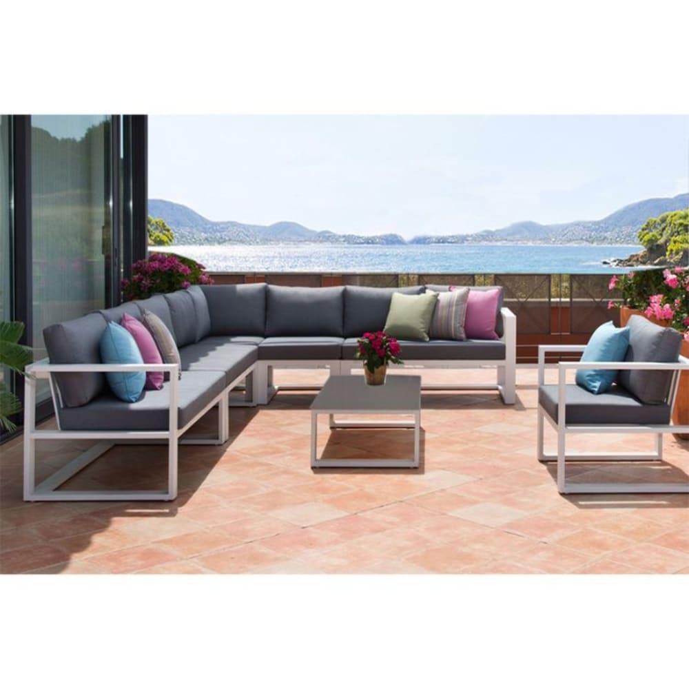 Banquette de jardin en aluminium blanc L128 x P75 x H64 cm - Maisons du Monde