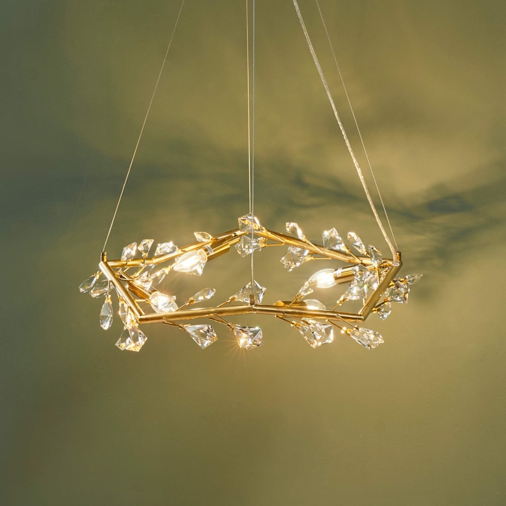 Suspension en verre laiton 63 cm — vue 4