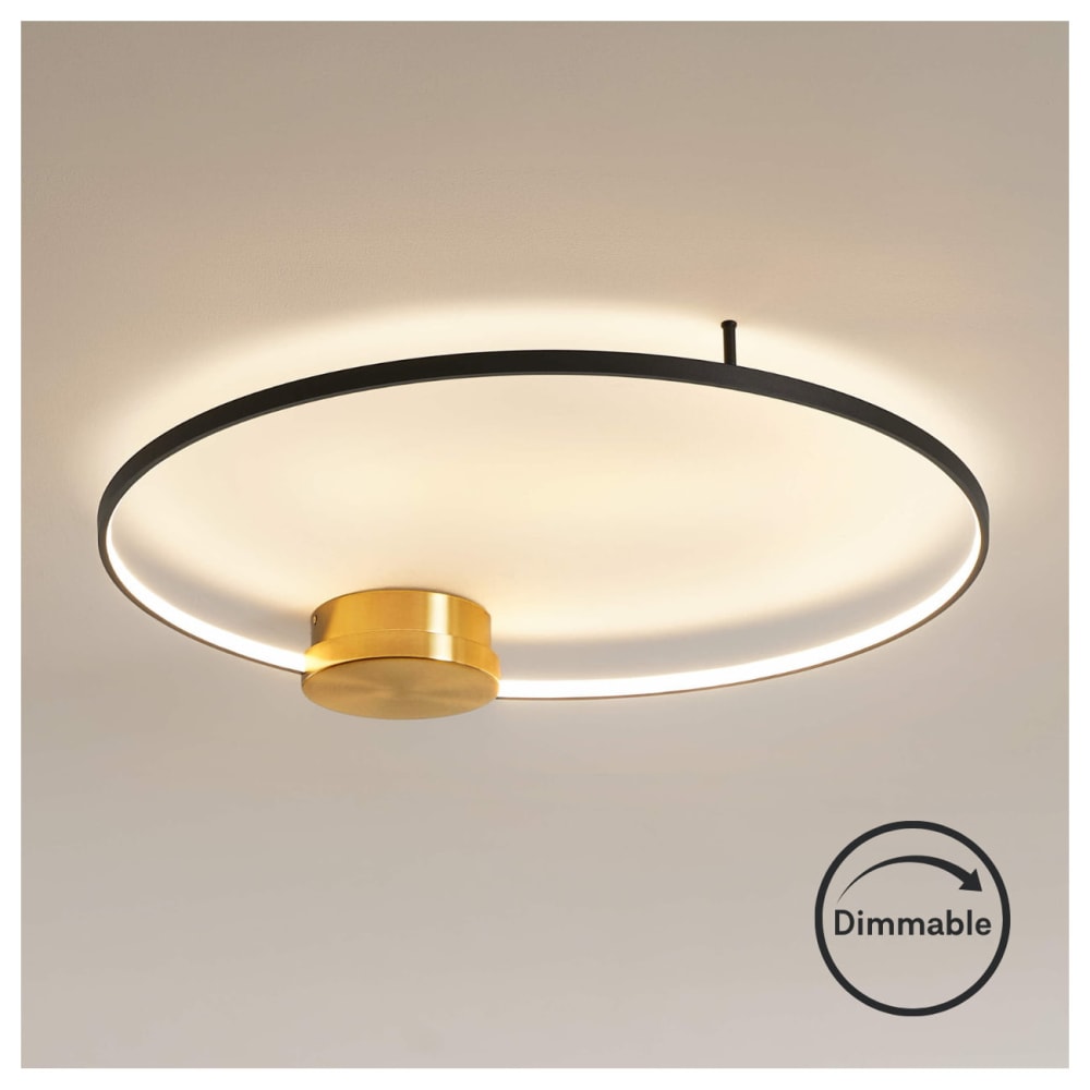 Plafonnier en aluminium et silicone laiton et noir 89.5 cm — vue 4