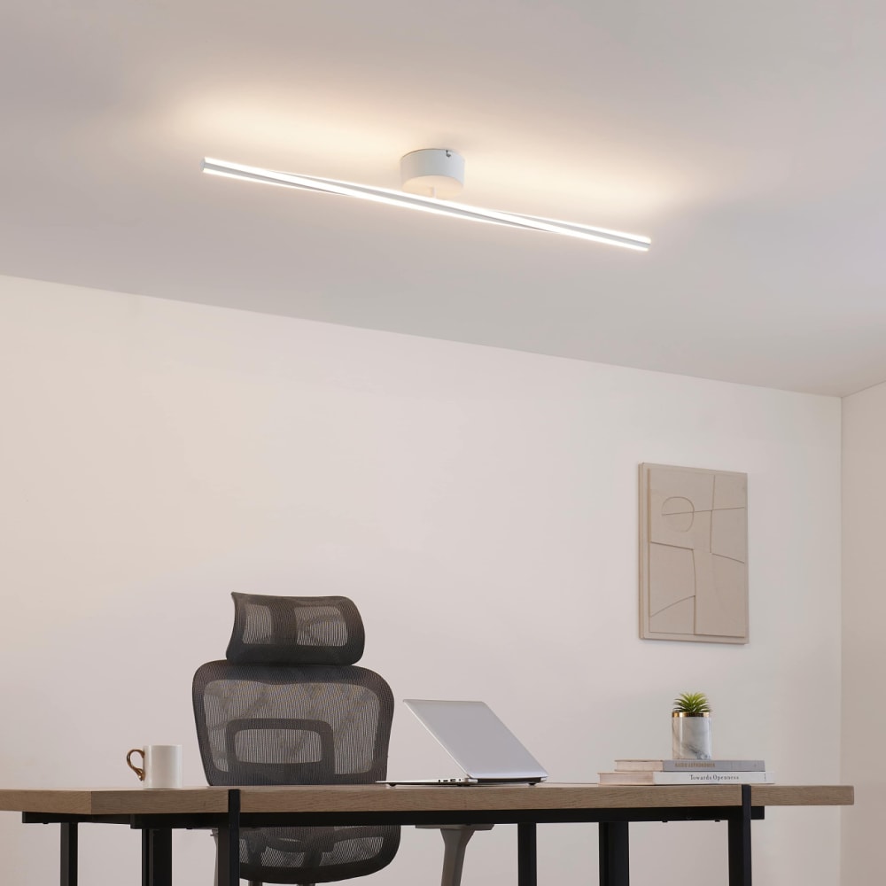 Applique en aluminium, fer et silicone blanc 101 cm — vue 3
