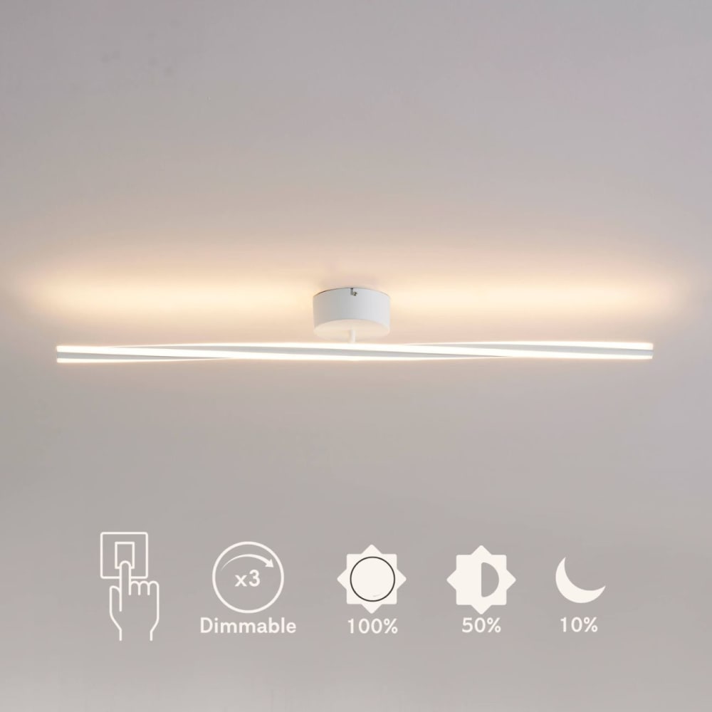 Applique en aluminium, fer et silicone blanc 101 cm — vue 4