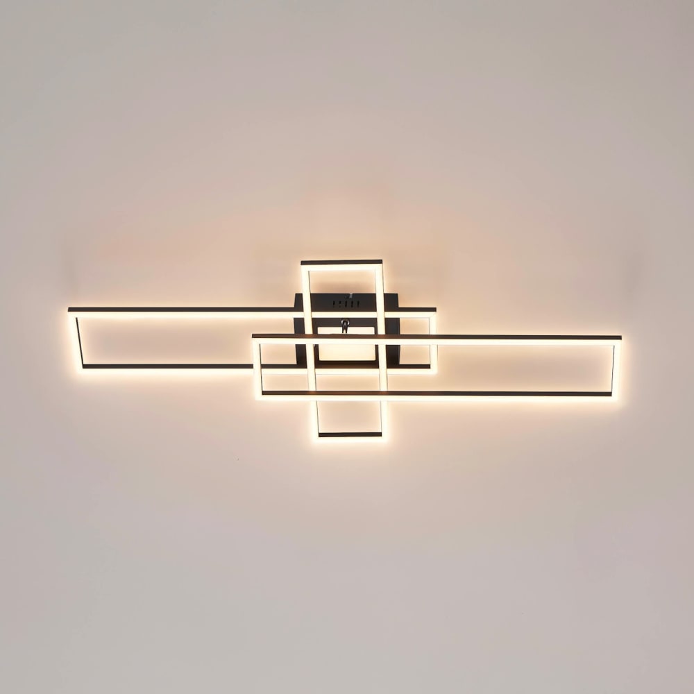 Plafonnier en aluminium, fer et pvc noir 90 cm — vue 3