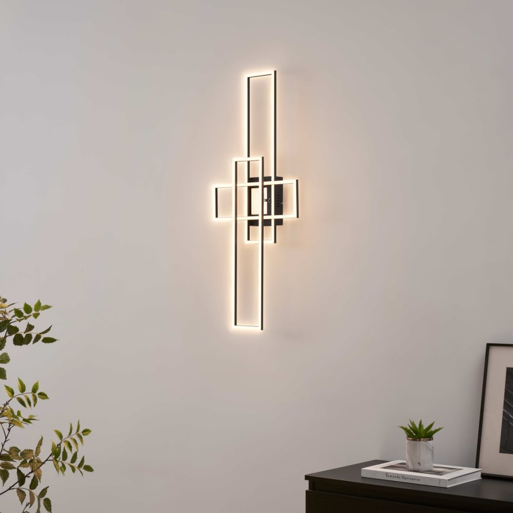 Plafonnier en aluminium, fer et pvc noir 90 cm — vue 4