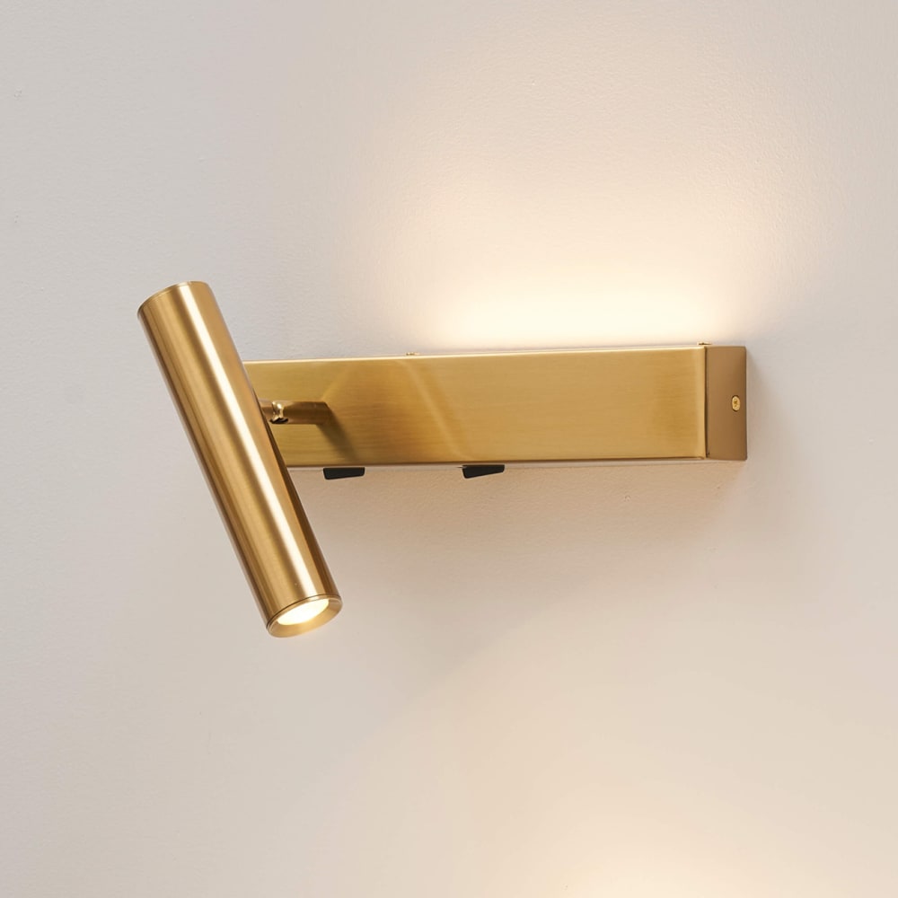 Wandleuchte aus Stahl, Aluminium und Silizium 30 cm, Messing -