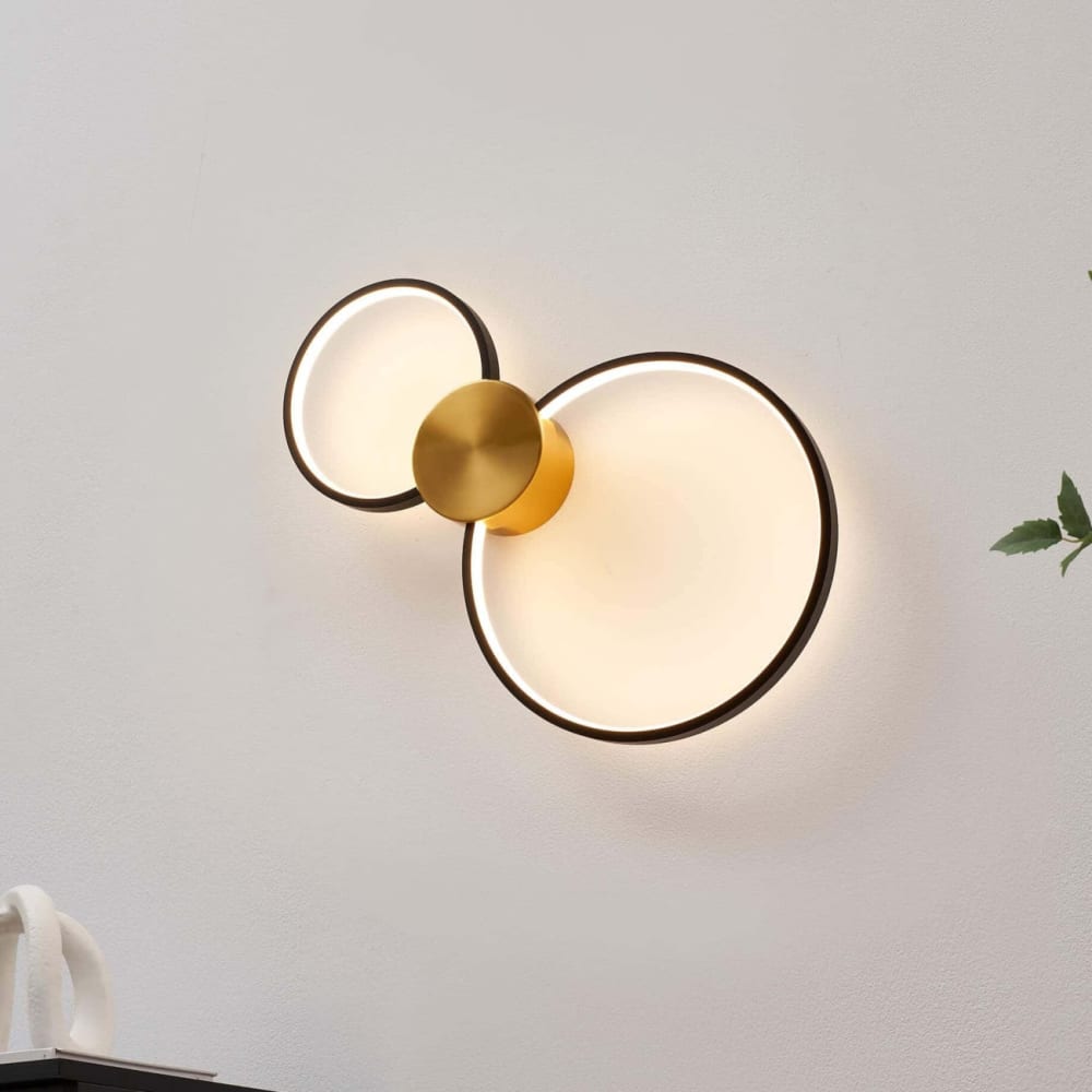 Applique en aluminium et silicone laiton et noir 52 cm — vue 3