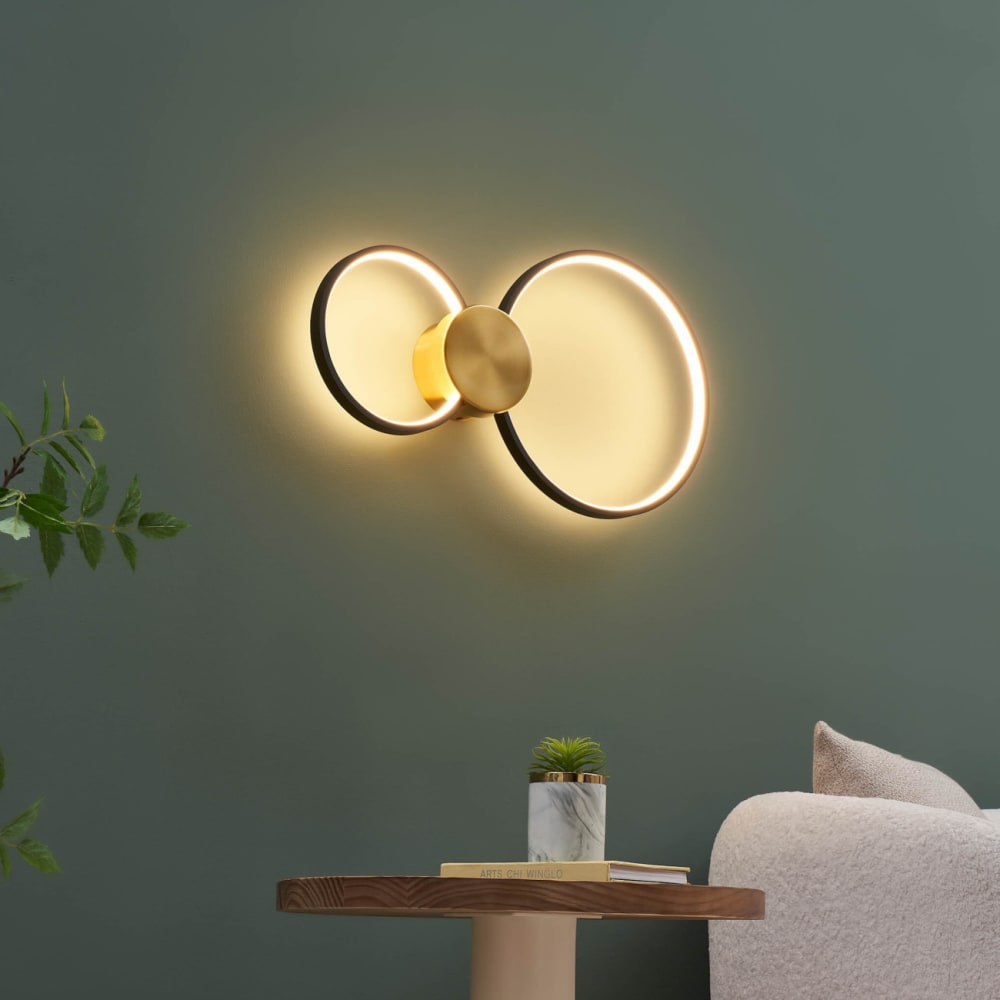 Applique en aluminium et silicone laiton et noir 52 cm — vue 4