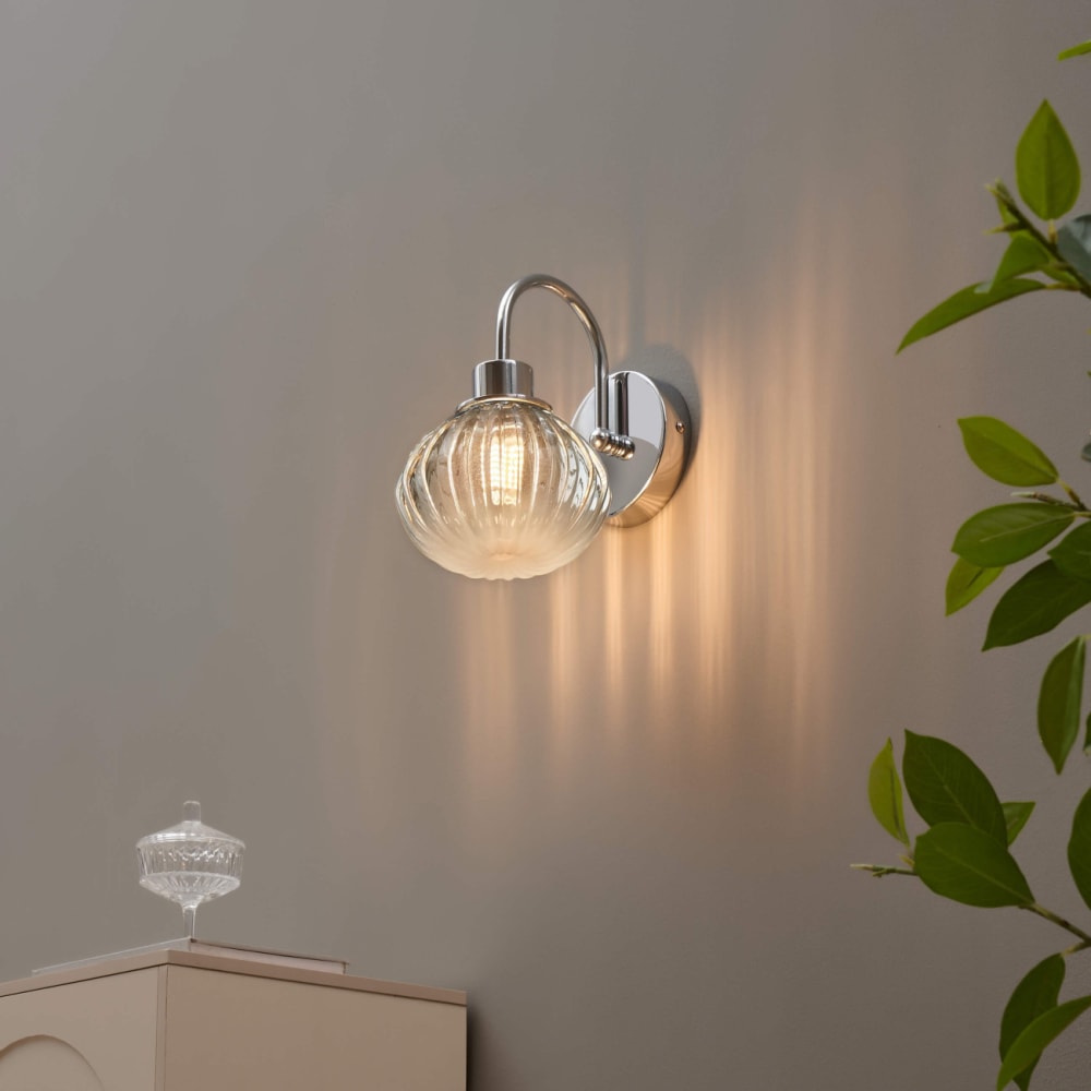 Applique en verre chromé, blanc et vert cm — vue 4