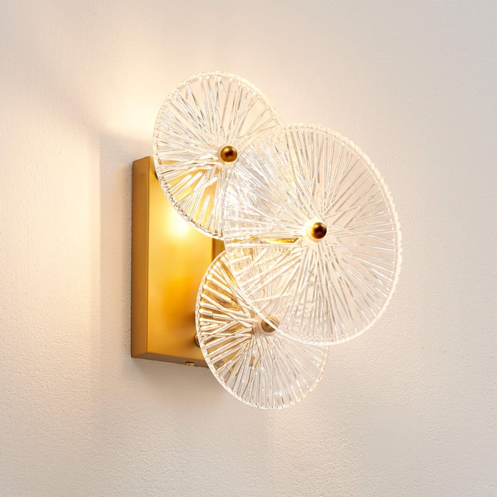 Applique en verre transparent et doré 30 cm - Maisons du Monde