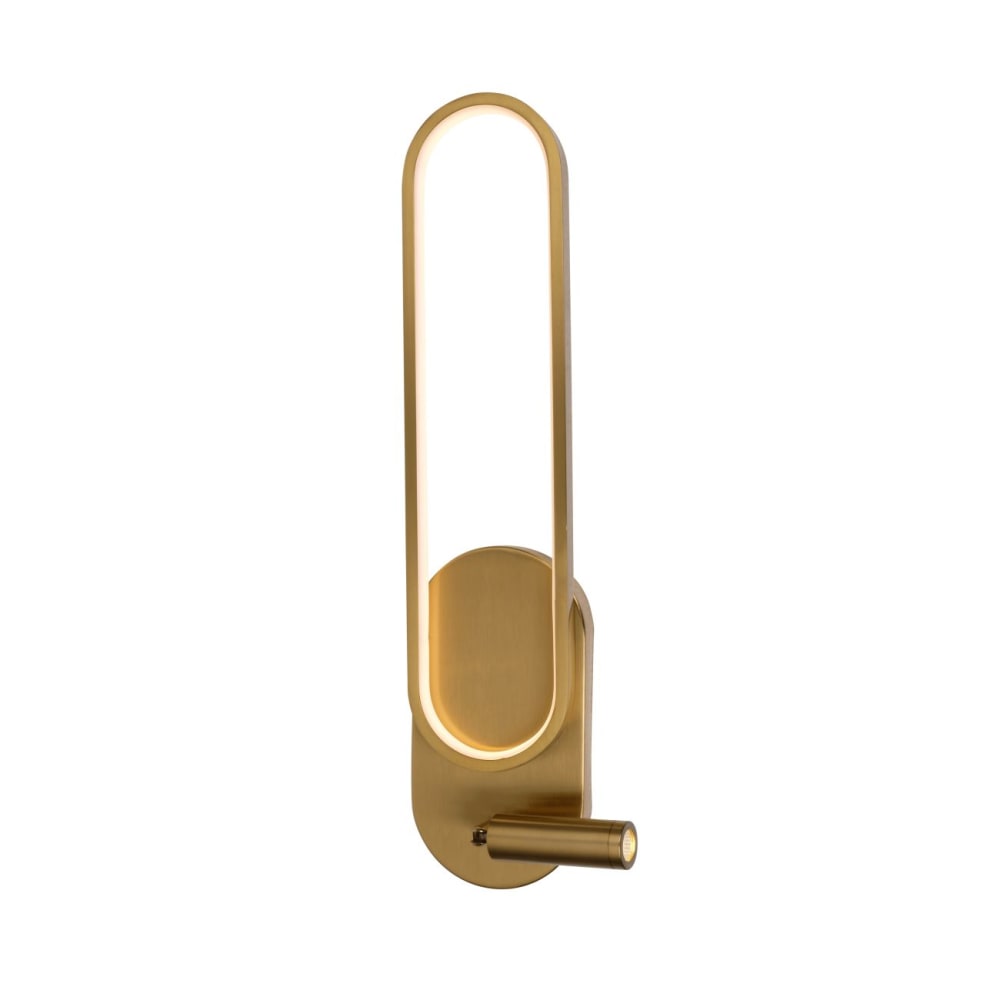 Kosilum Wandleuchte aus Aluminium und Silikon 49 cm, Messing Gold Metall
