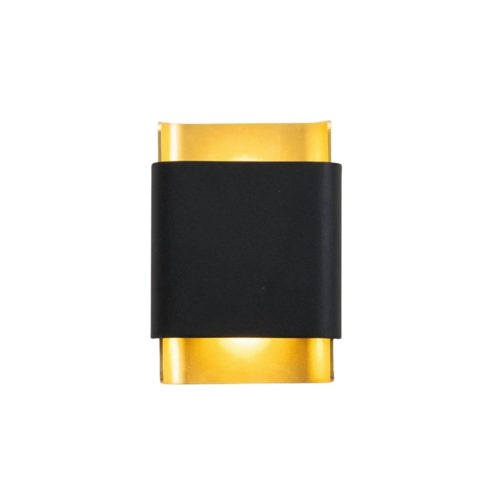 Kosilum Wandleuchte Design in schwarz und gold - Manduria - Metall