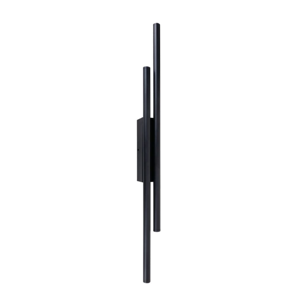 Kosilum Wandleuchte aus Aluminium und Silikon 70 cm, Schwarz Schwarz Metall