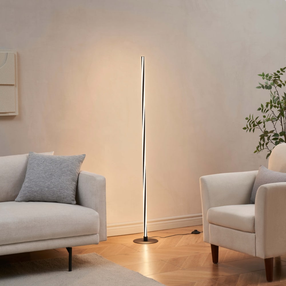 Lampadaire en aluminium, fer et silicone noir 148 cm - Maisons du Monde