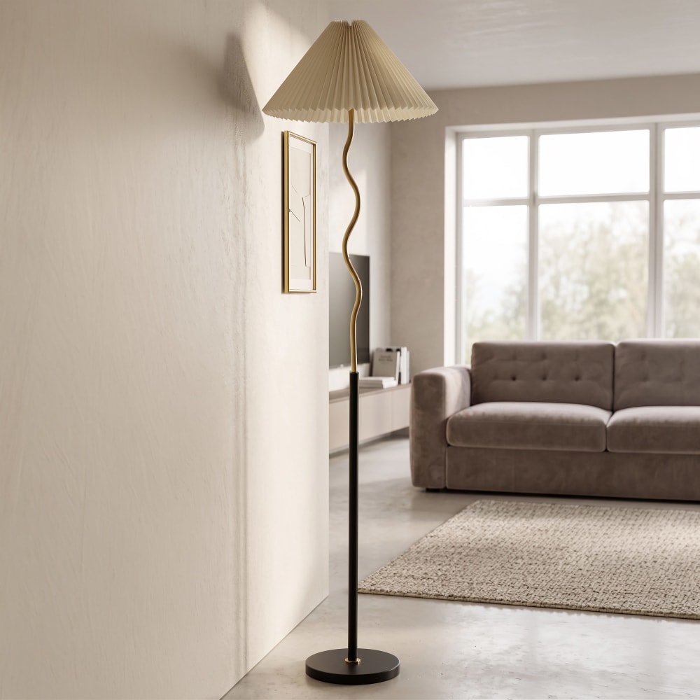 Mauro Ferretti Schwarze Metall-Stehlampe Ø 46x172 cm style classic chic Schwarz Metall
