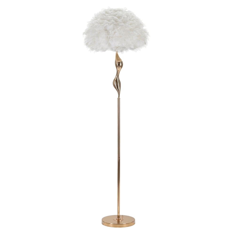 Lampadaire avec plumes blanches cm Ø 50x165