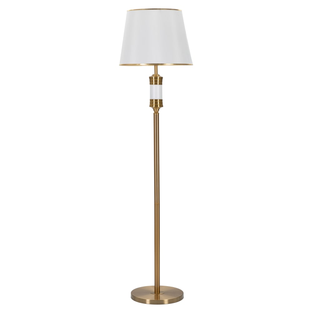 Lampadaire en métal blanc et doré, Ø 41x160 cm