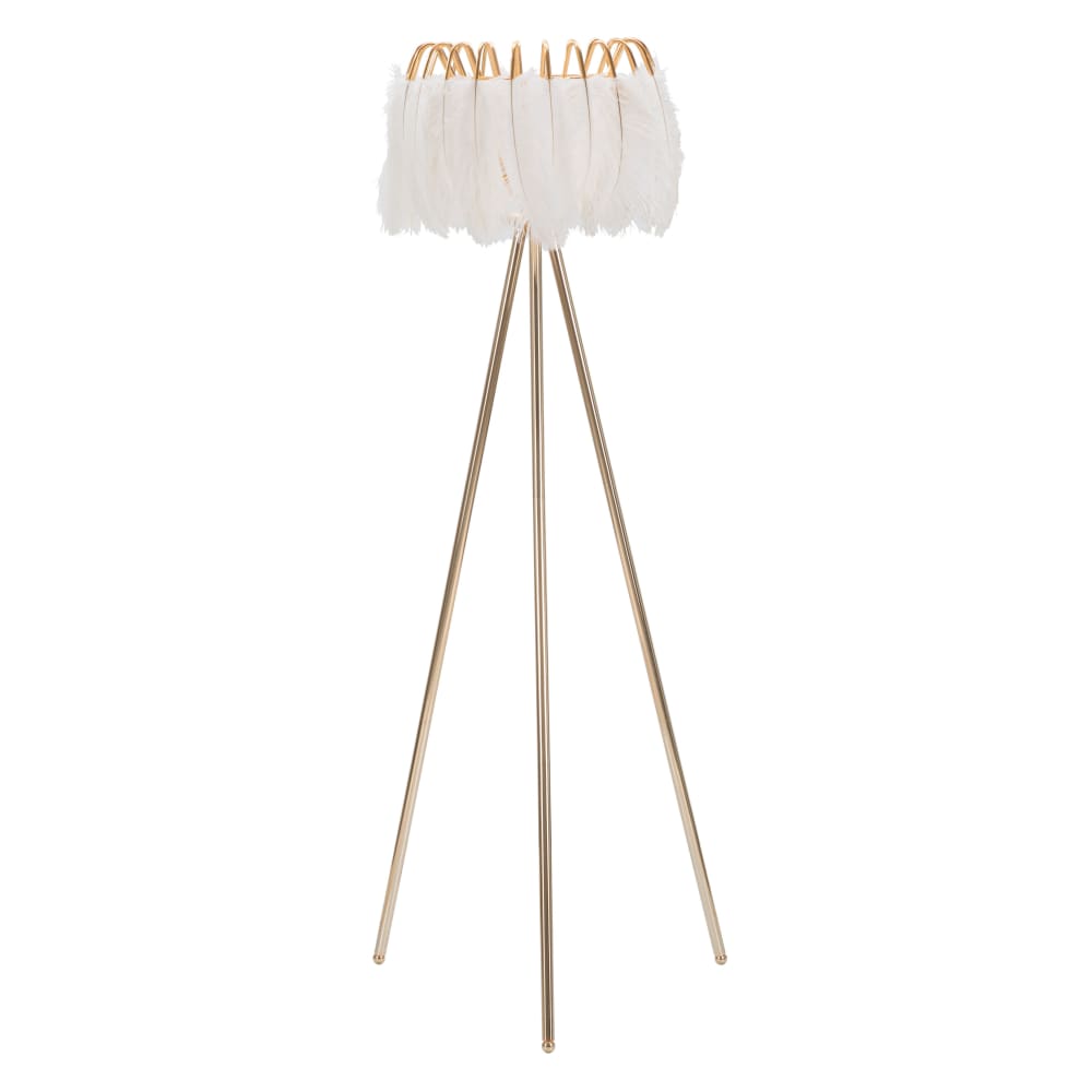 Lampadaire avec plumes blanches cm Ø 46x147