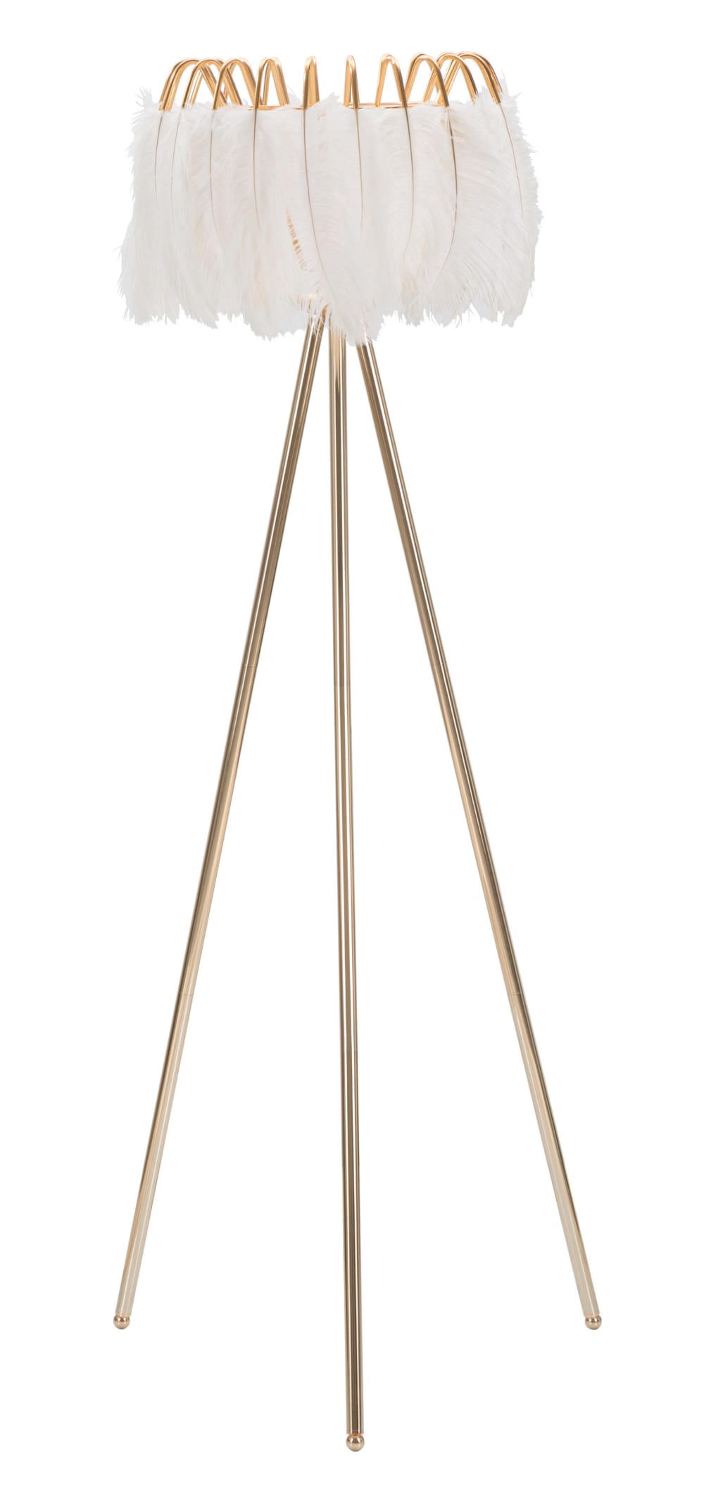 Lampadaire avec plumes blanches cm ø 46x147 — vue 3