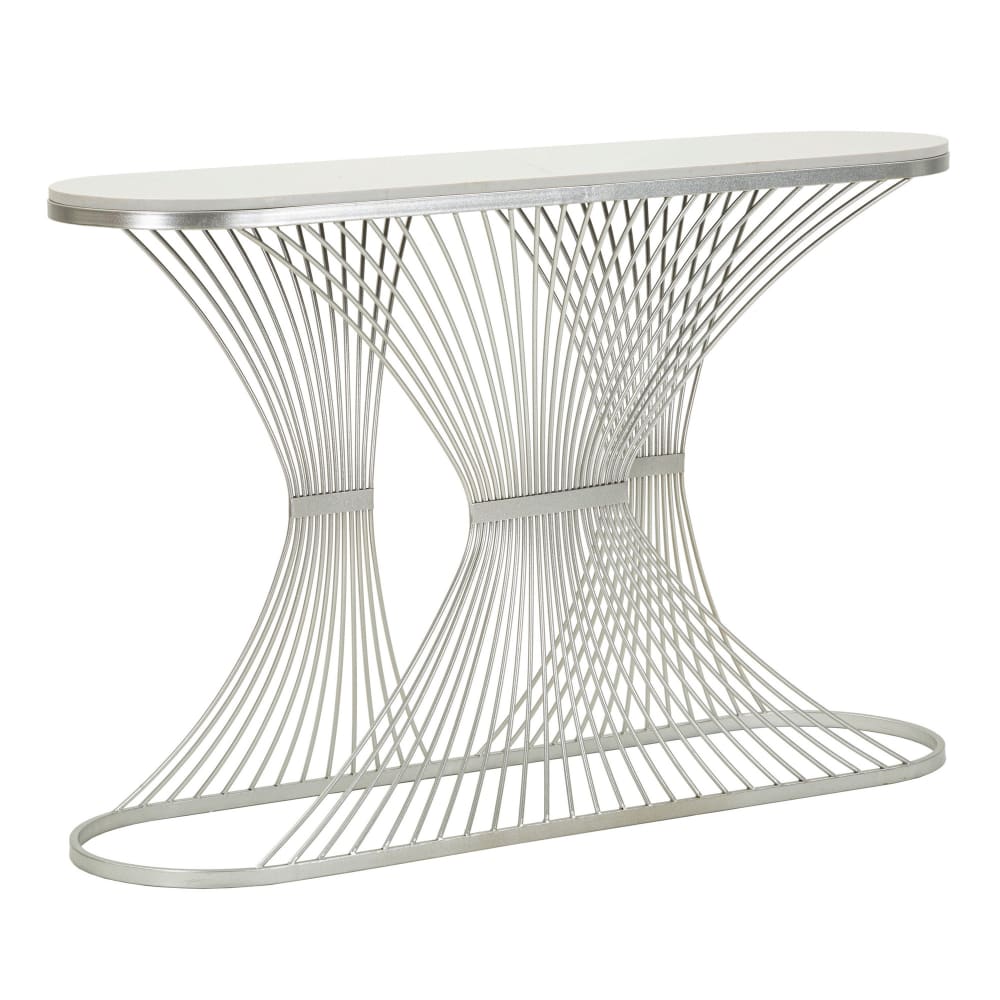 Console en métal argenté cm 120x35x79