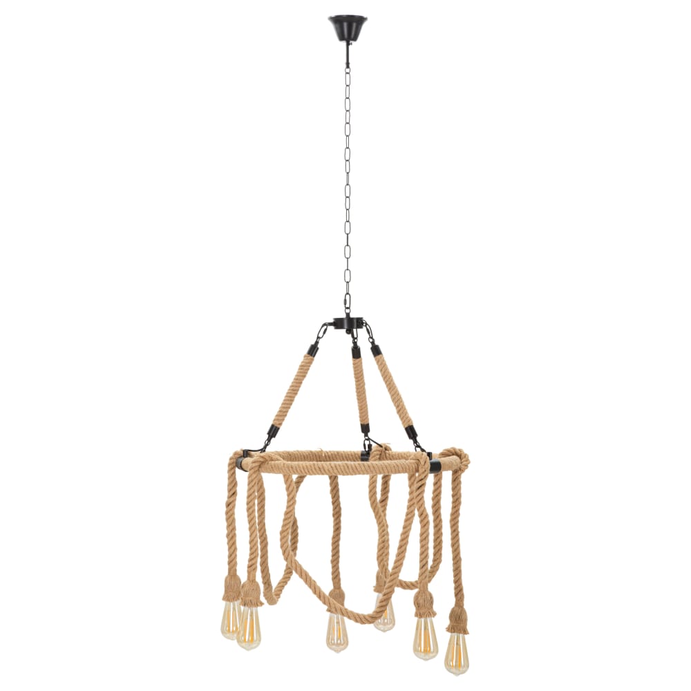Lustre en métal et corde, Ø 64x90 cm