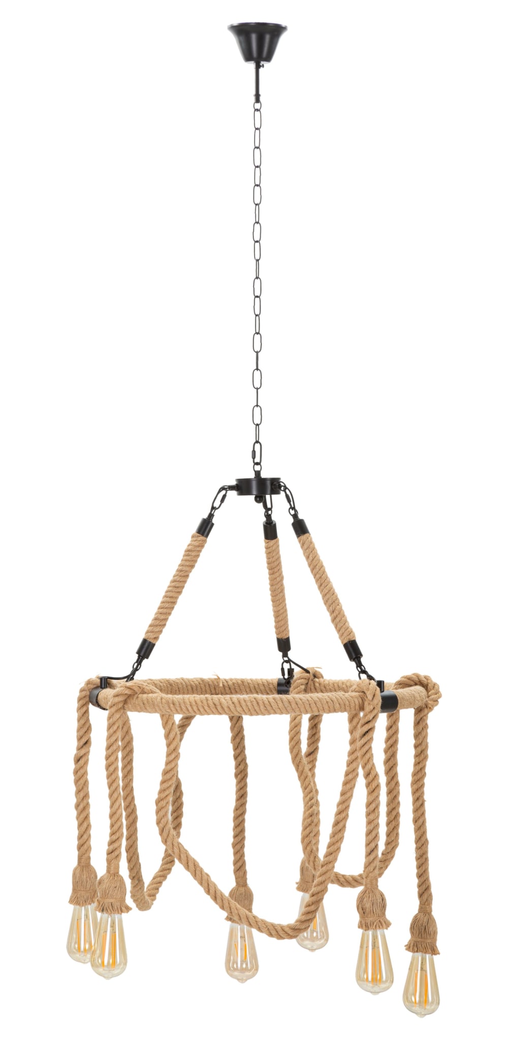 Lustre en métal et corde, ø 64x90 cm — vue 3