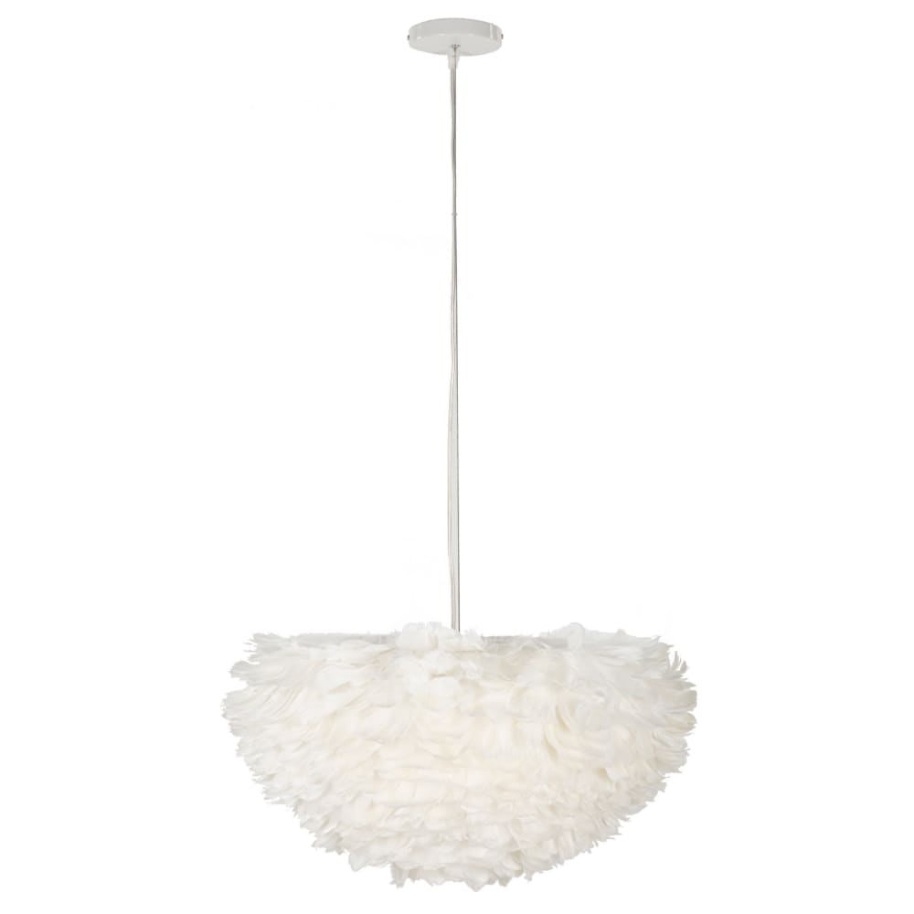 lustre à plumes blanches