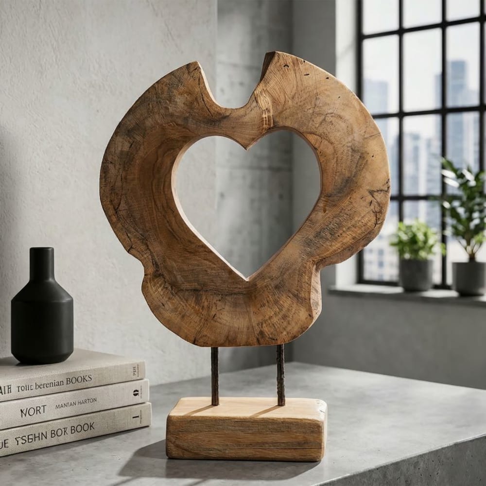 Mauro Ferretti Braune Holzskulptur, 28 x 10 x 38 cm style exotic Braun Holz