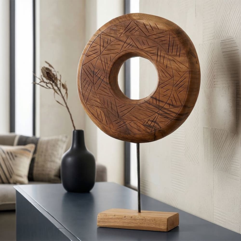 Mauro Ferretti Braune Holzskulptur 35x10x58 cm style exotic Braun Holz