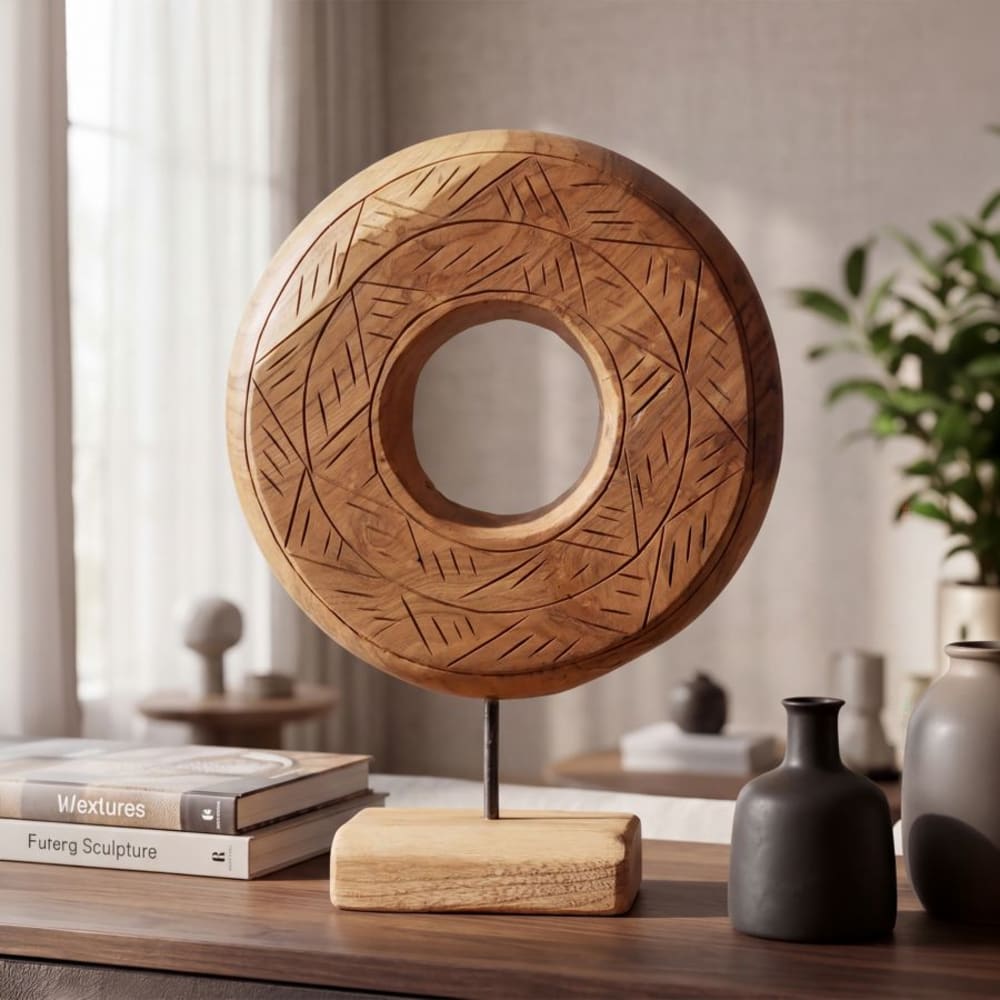 Mauro Ferretti Braune Holzskulptur, 28 x 10 x 38 cm style exotic Braun Holz