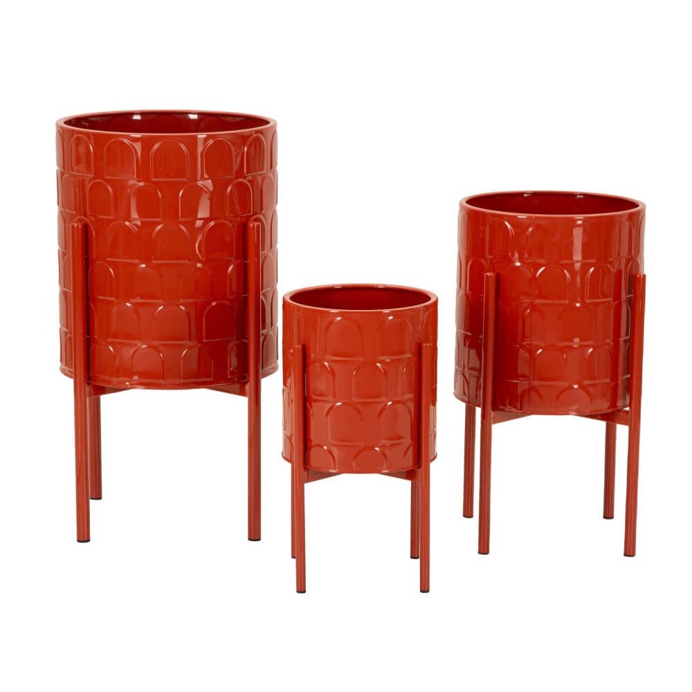 Porte-vase en métal coloré set 3 pcs cm Ø 36x56,5-30x48,5-24x37,6