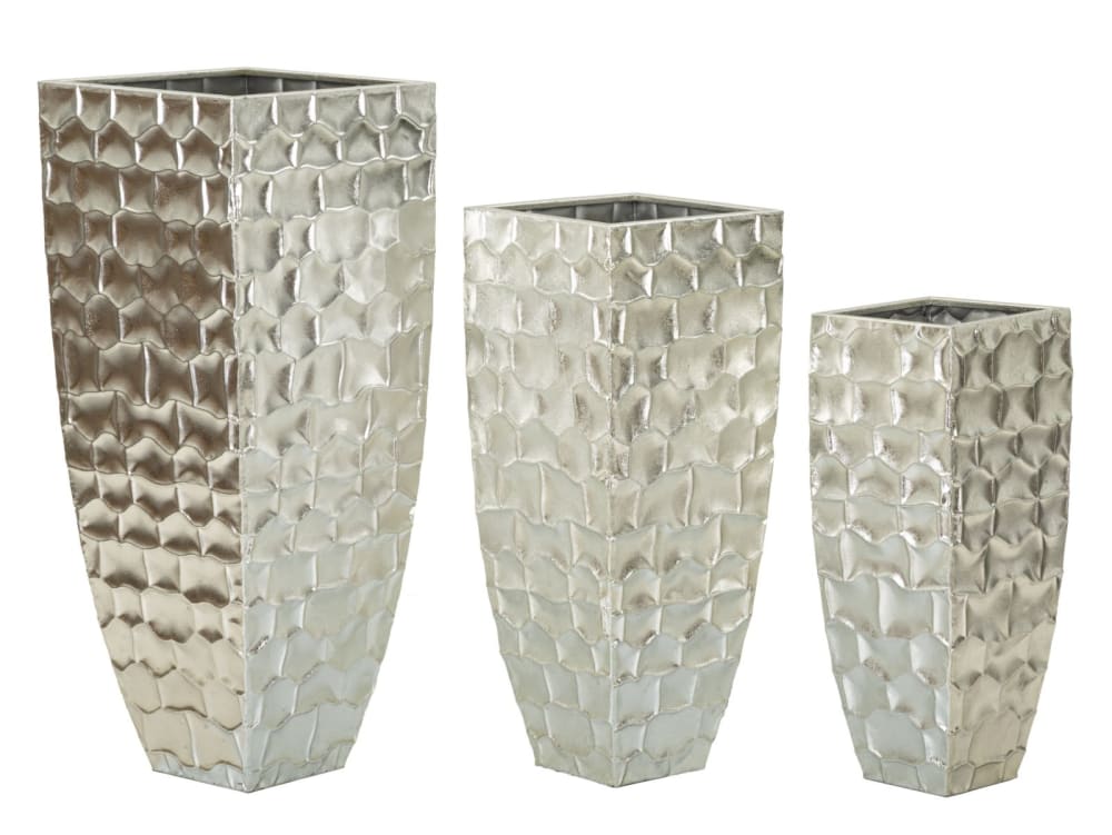 Porte-pot en métal argenté ø 38,1x90,8-30,5x75,6-24,8x62,2. Cm — vue 3