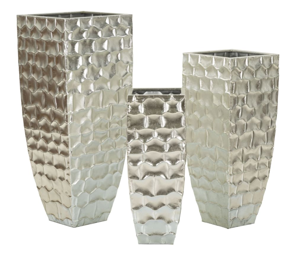 Porte-pot en métal argenté ø 38,1x90,8-30,5x75,6-24,8x62,2. Cm — vue 4