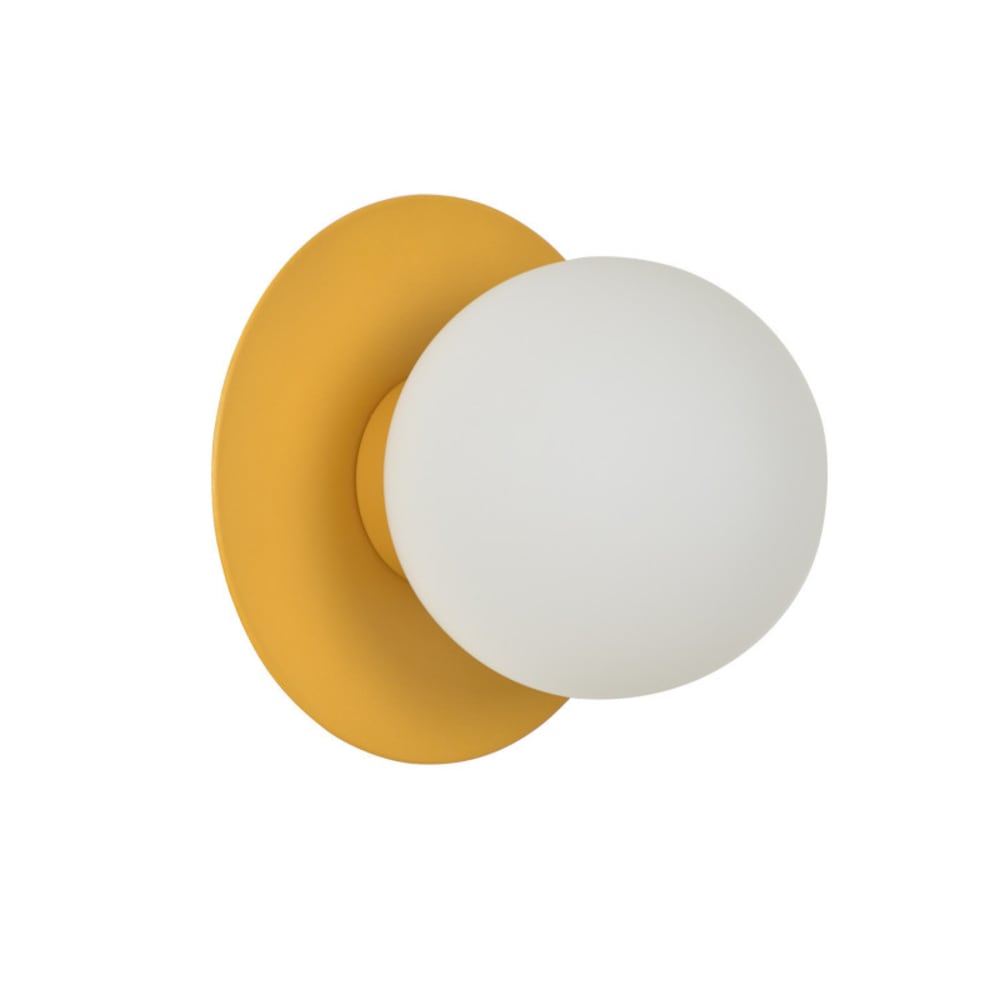 Applique globe verre et métal jaune